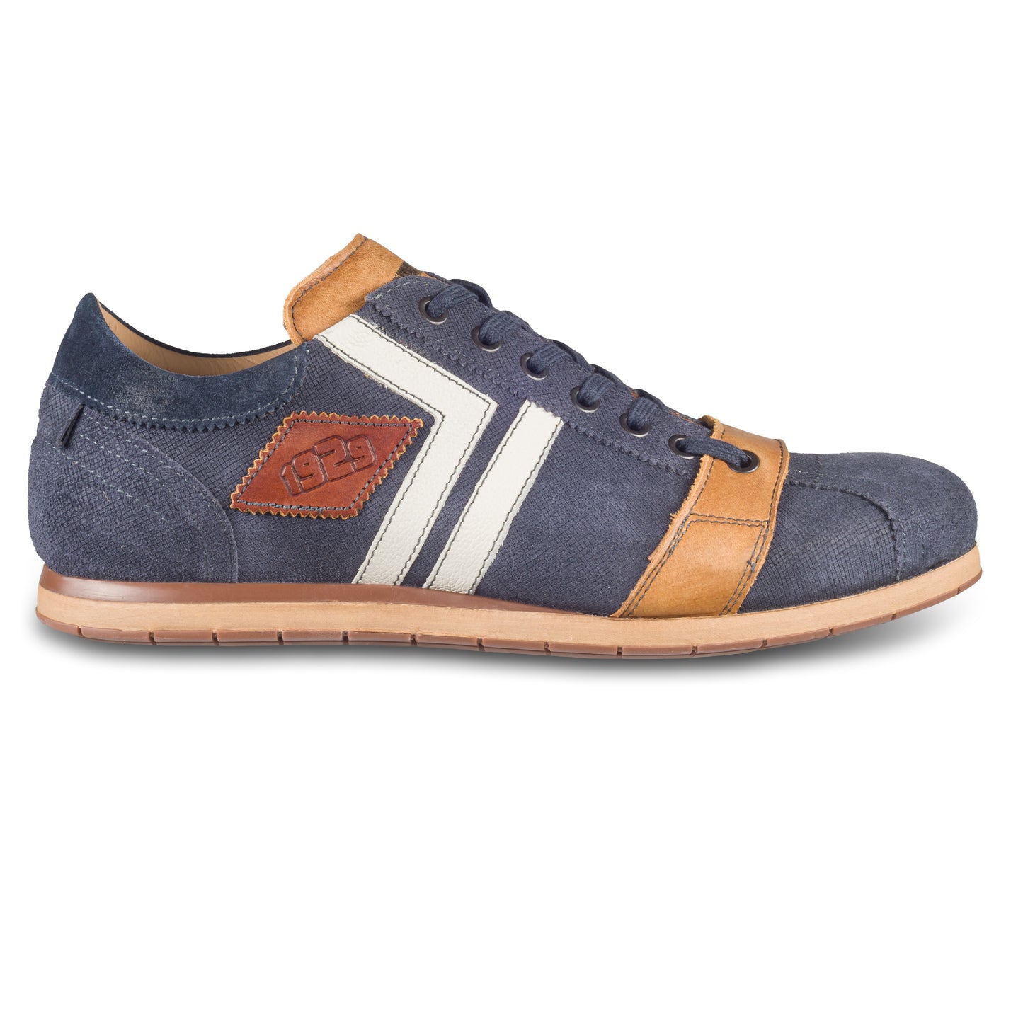 KAMO-GUTSU Sneaker Herren blau/weiß - robustes Rauleder (TIFO-030 cancun + deep blue)