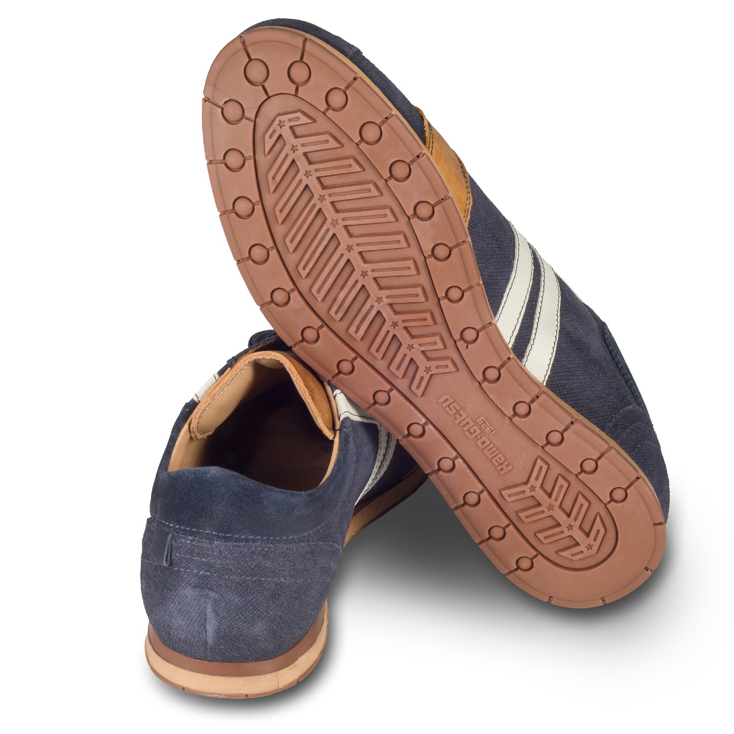KAMO-GUTSU Sneaker Herren blau/weiß - robustes Rauleder (TIFO-030 cancun + deep blue)