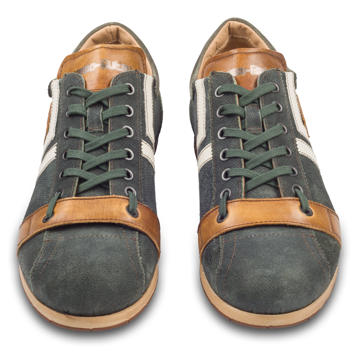 KAMO-GUTSU Sneaker Herren grün/weiß - robustes Rauleder (TIFO-030 cancun + green)