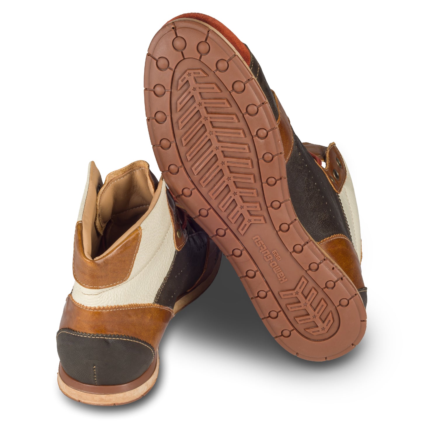 KAMO-GUTSU Sneaker Stiefel Herren braun/orange - Leder stone-washed (TIFO-105 mattone + wood)