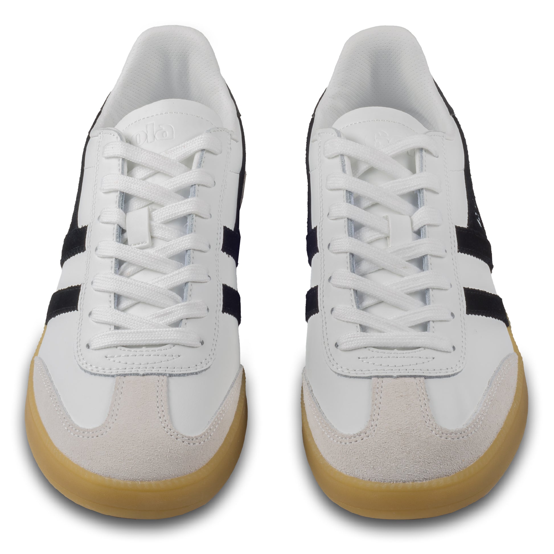 GOLA Herren Sneaker Viper Leather, weiß/schwarz. Modell CMB744 White/Black/Gum. Paarweise Ansicht von vorne.