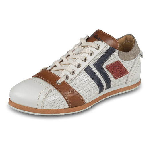 KAMO-GUTSU Herren Sneaker, weiß, (TIFO-030 bianco). Schräge Ansicht linker Schuh. Bei Sisento.