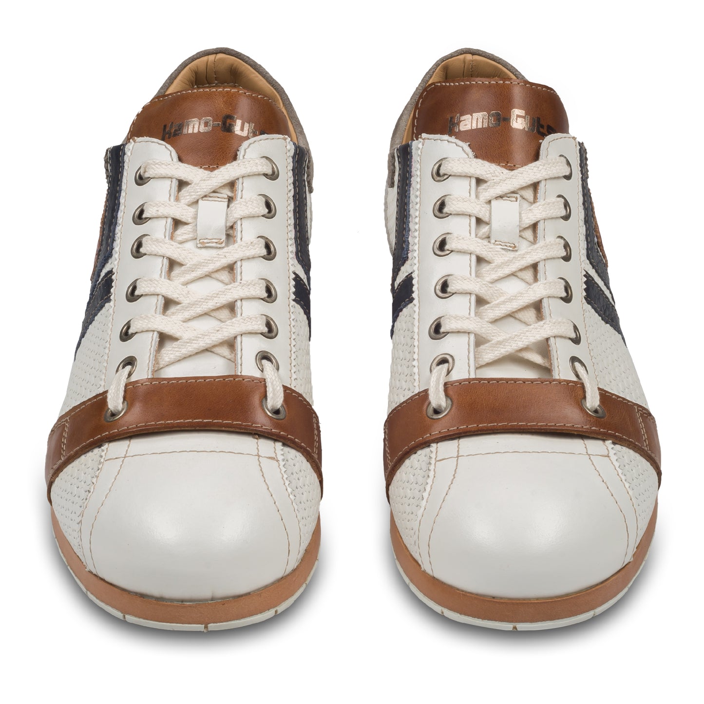 KAMO-GUTSU Herren Sneaker, weiß, (TIFO-030 bianco). Paarweise Ansicht von vorne. Bei Sisento.