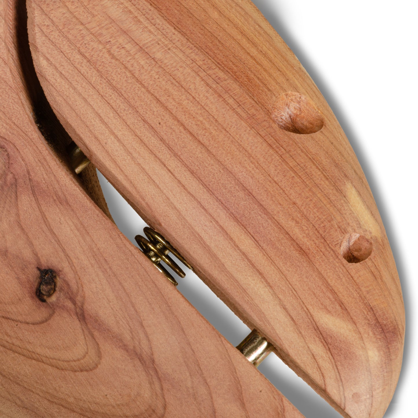 Schuhspanner / Federnspanner aus Zedernholz mit Chrom-Knauf