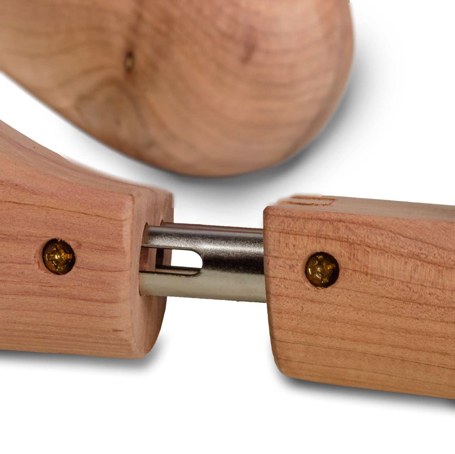 Schuhspanner / Federnspanner aus Zedernholz mit Chrom-Knauf