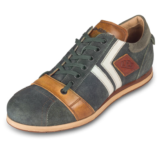 KAMO-GUTSU Sneaker Herren grün/weiß - robustes Rauleder (TIFO-030 cancun + green)