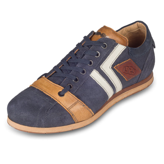 KAMO-GUTSU Sneaker Herren blau/weiß - robustes Rauleder (TIFO-030 cancun + deep blue)