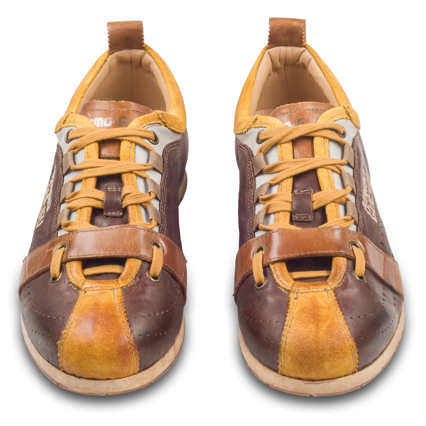 KAMO-GUTSU Sneaker Herren braun/gelb - Leder stone-washed (TIFO-017 ocra + legno)