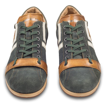 KAMO-GUTSU Sneaker Herren grün/weiß - robustes Rauleder (TIFO-030 cancun + green)