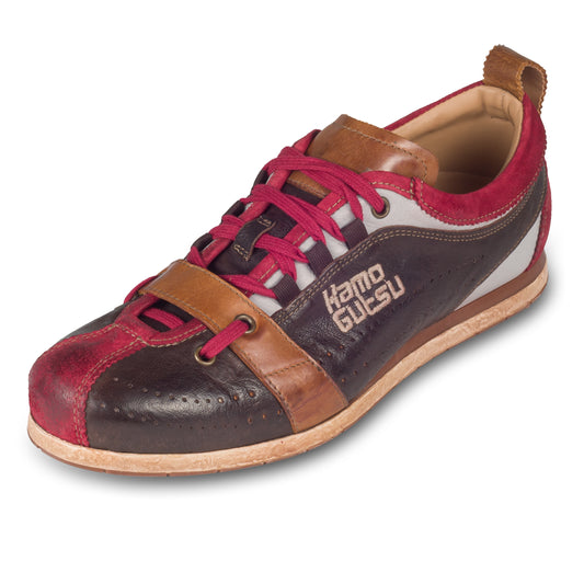 KAMO-GUTSU Sneaker Herren dunkel braun/rot - Leder stone-washed (TIFO-017 sangue + tdm testa di moro)