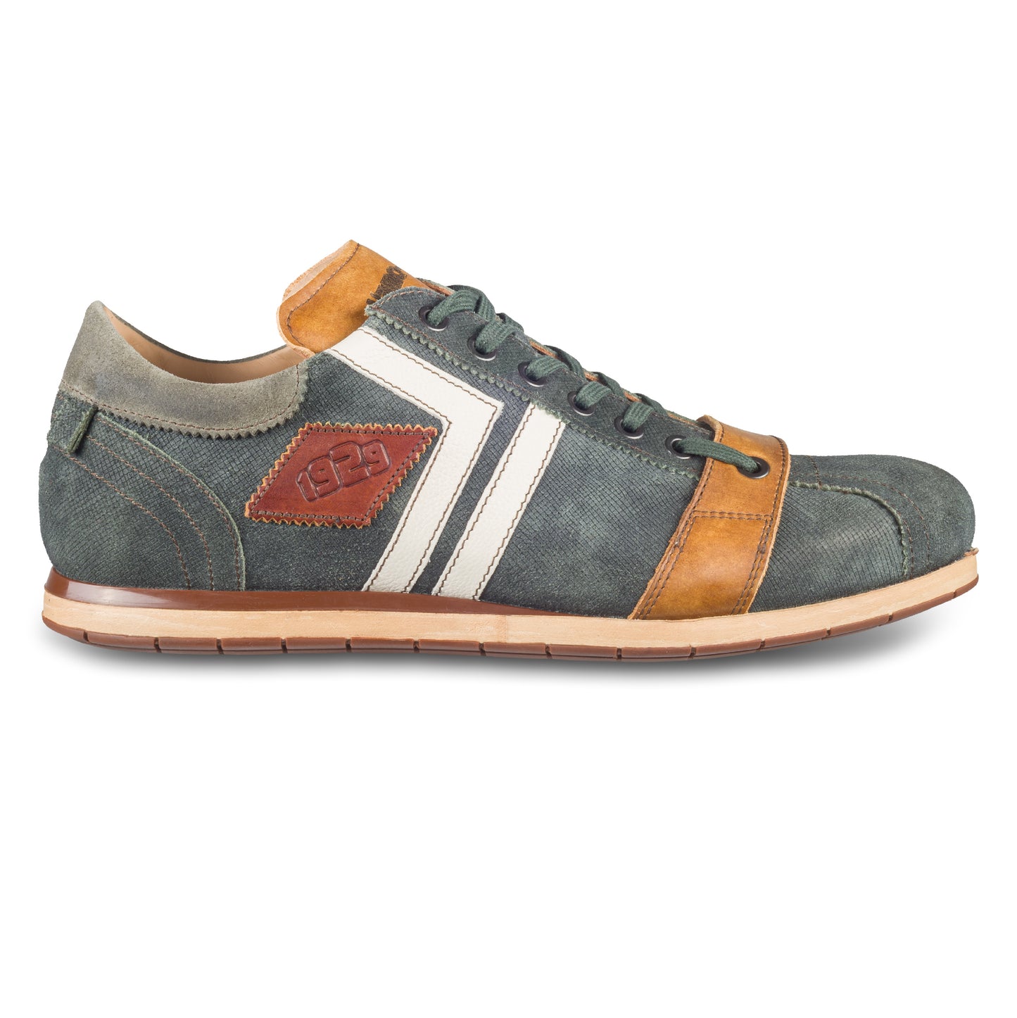KAMO-GUTSU Sneaker Herren grün/weiß - robustes Rauleder (TIFO-030 cancun + green)