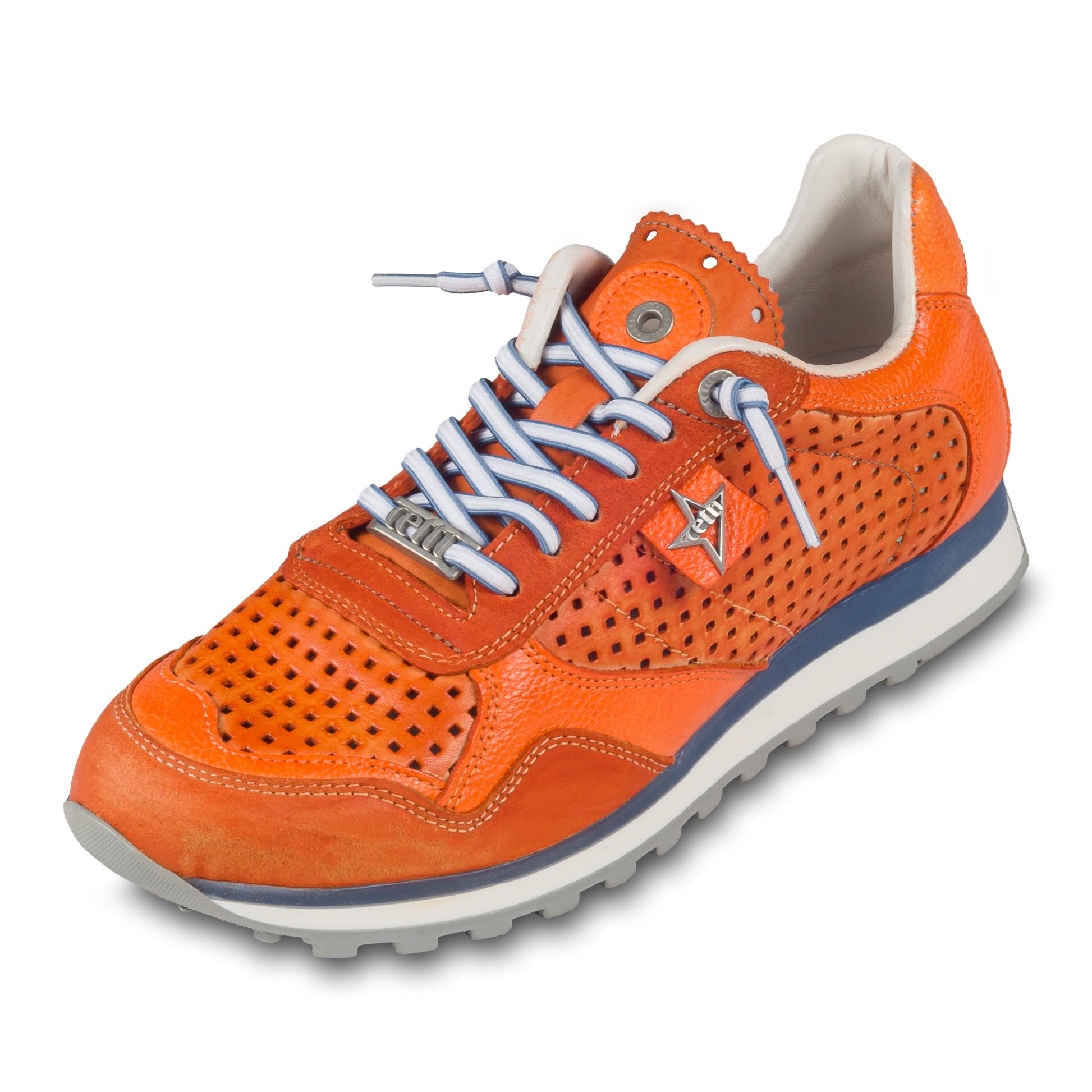 CETTI Sneaker Herren orange, Leder, C-848 perforiert