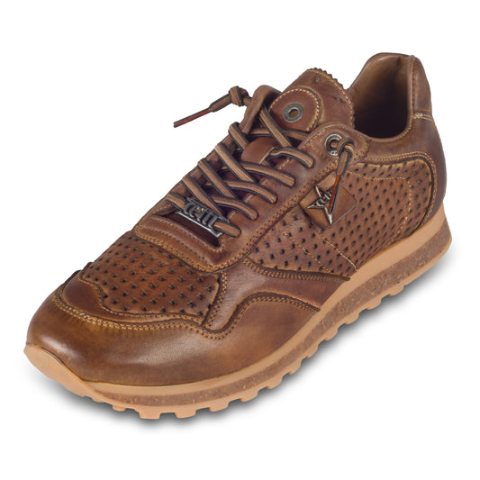 CETTI Sneaker Herren braun, Leder, C-848 Herbst - perforierte Optik (used tin testa)