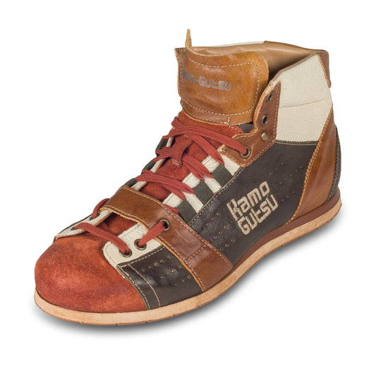 KAMO-GUTSU Sneaker Stiefel Herren braun/orange - Leder stone-washed (TIFO-105 mattone + wood)