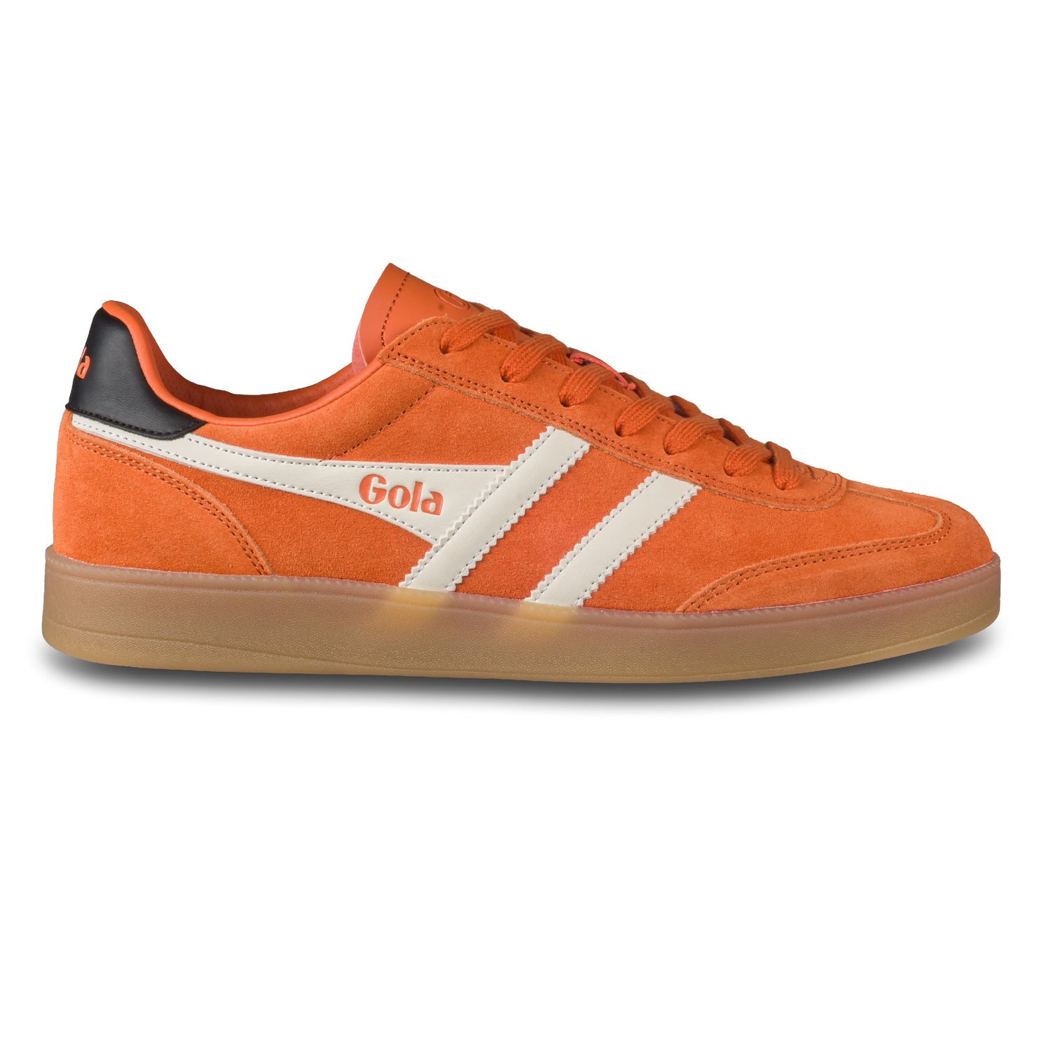 GOLA Herren Sneaker Viper orange/weiß, Wildleder. Modell CMB735 Moody Orange/Off White/Black/Gum. Ansicht der Außenseite rechter Schuh. 