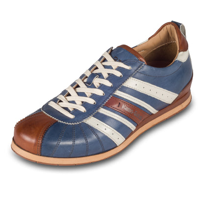 KAMO-GUTSU Sneaker Herren blau/braun, Kalbsleder (TIFO-049 ginepro cognac)