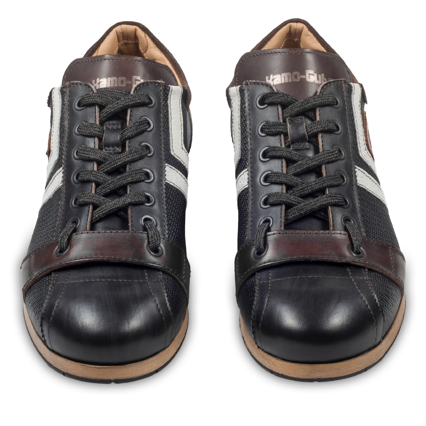 KAMO-GUTSU Sneaker Herren schwarz/braun - Kalbsleder (TIFO-030 nero combi)