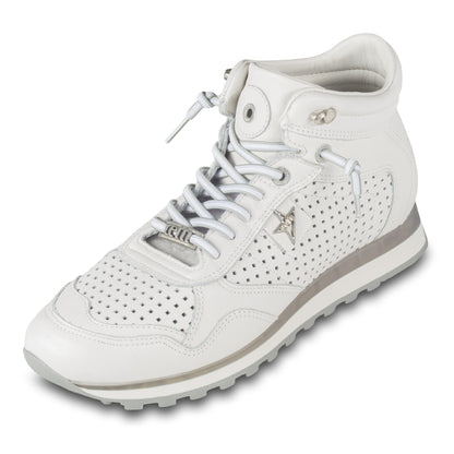 Cetti Herren Sneaker Stiefel, weiß C-1048, Kalbsleder High-Top, Ansicht schräg linker Schuh