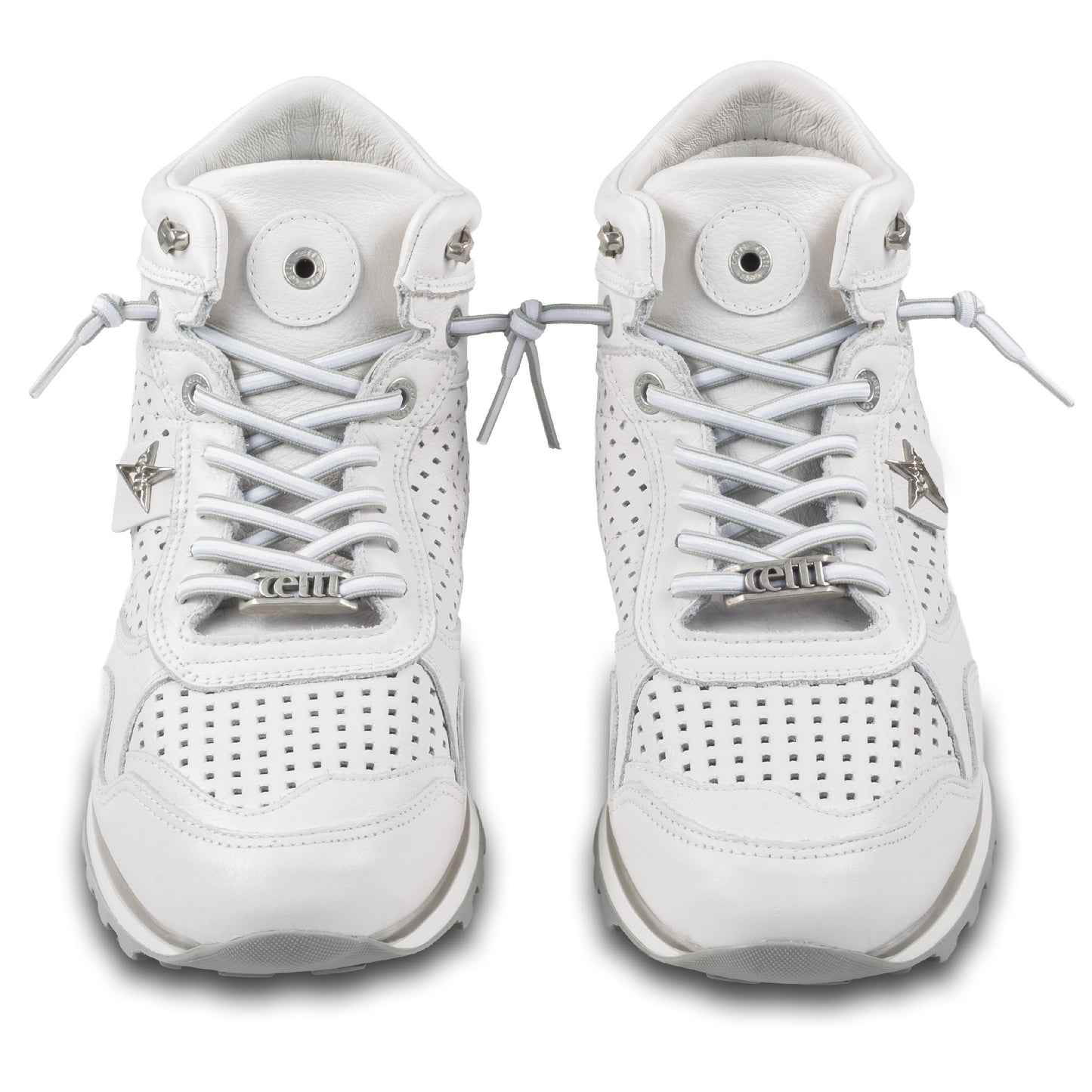 Cetti Herren Sneaker Stiefel, weiß C-1048, Kalbsleder High-Top, Ansicht paarweise von vorne