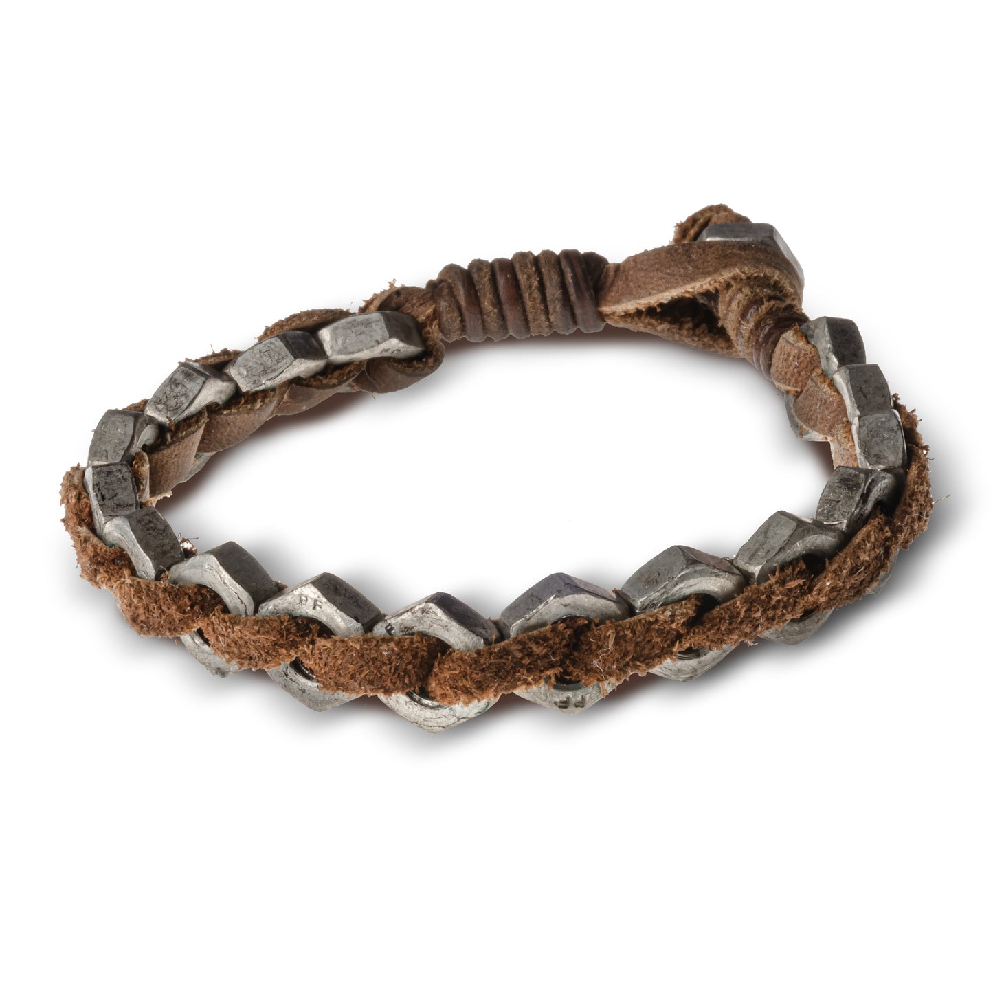 Vestopazzo | Lederarmband Herren Braun ‒ handgefertigt, Metall-Elemente, Vintage-Look