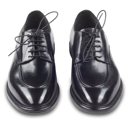 Lemargo Herren Schnür-Halbschuhe, schwarz, Kalbsleder im Vintage-Look. Handgefertigt und Durchgenäht. Ansicht paarweise von vorne