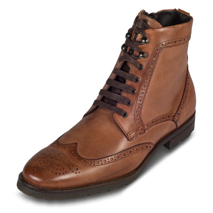 Nicola Benson | Budapester-Stiefelette Herren braun (9235A) - Reißverschluß, Warmfutter | Gr. 42 SALE %