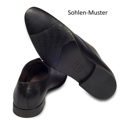 Nicola Benson Herrenschuhe Leder, Schnürer schwarz (Modell 7186) - Captoe Derby mit edlem Glanz und Struktur. Ansicht Sohle