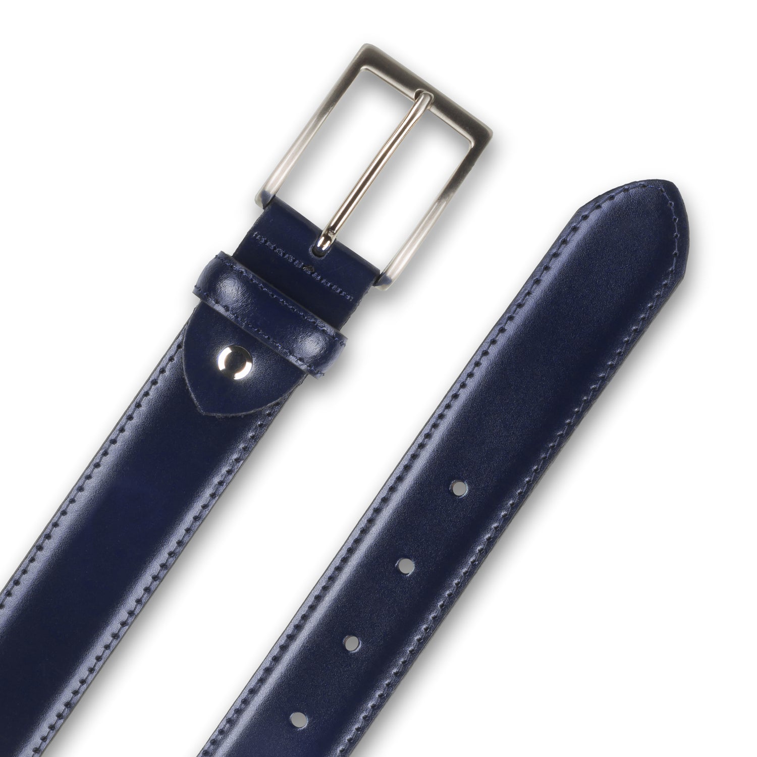 Ledergürtel / Anzuggürtel dunkel blau 3,5 cm breit