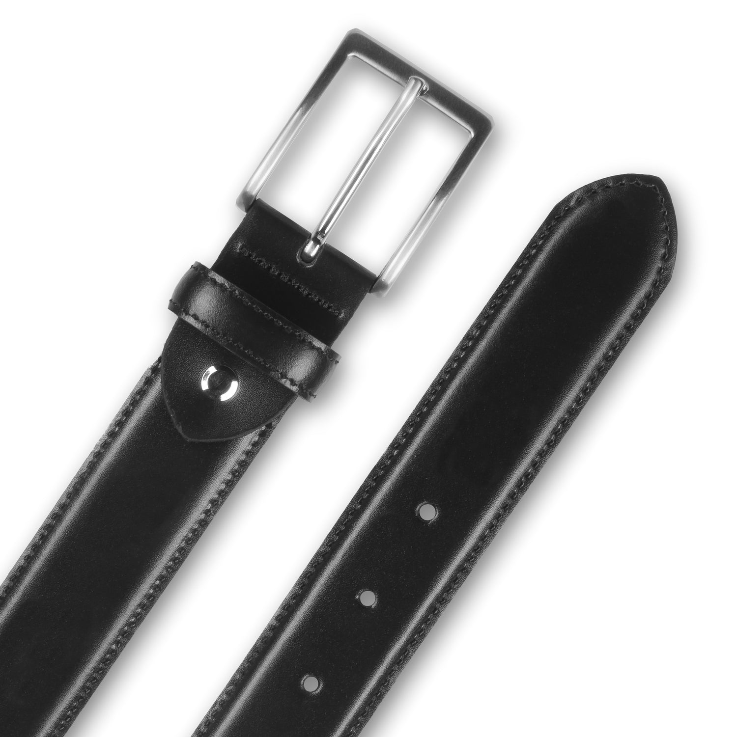 Ledergürtel / Anzuggürtel schwarz 3 cm breit