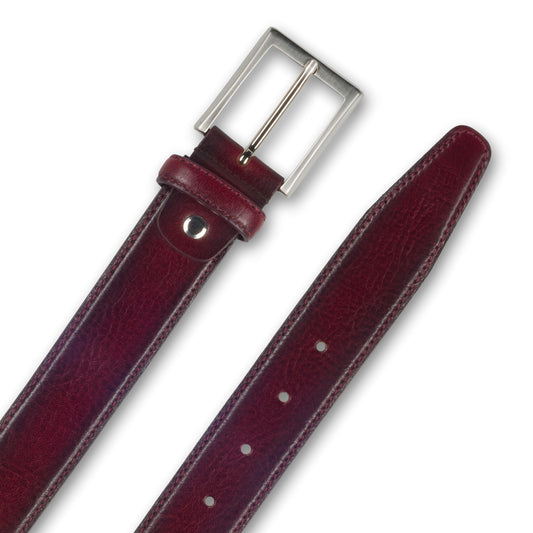 Ledergürtel bordeaux rot 3,5 cm breit