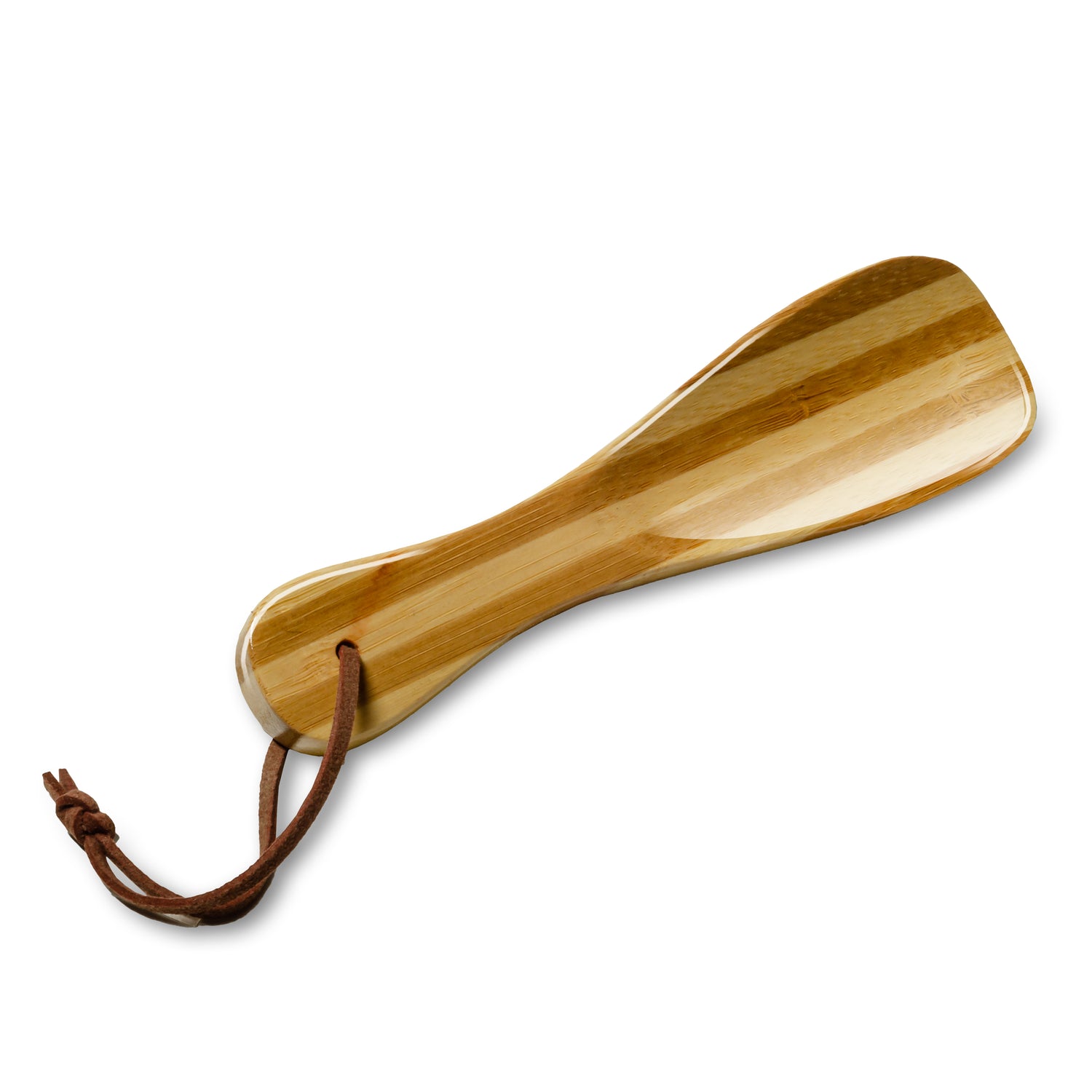 Schuhanzieher / Schuhlöffel Bambus-Holz lackiert 16 cm
