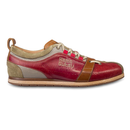 KAMO-GUTSU Herren Sneaker, rot/beige Retro-Optik, TIFO-017, seitliche Ansicht der Außenseite