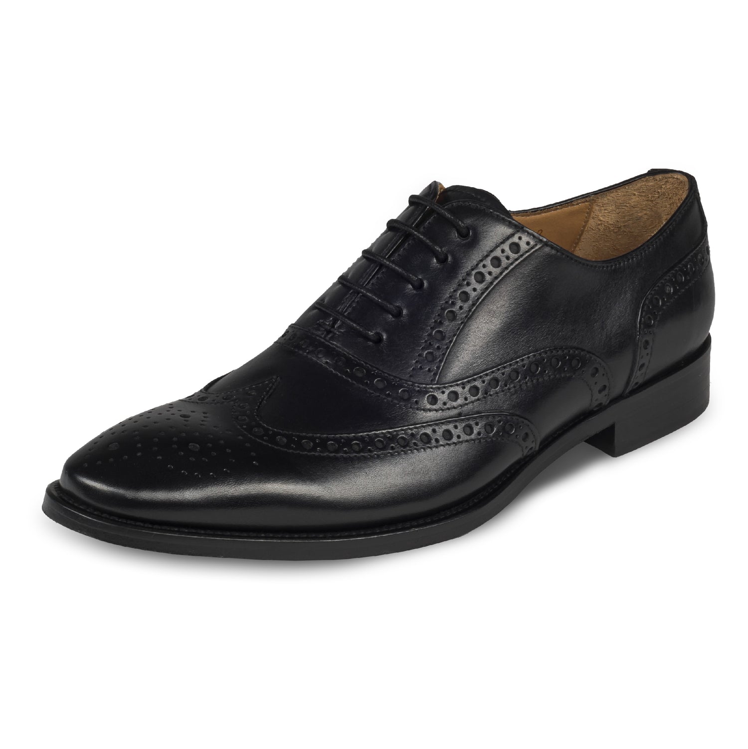 BRECOS Anzugschuhe Brogue Oxford Schnürer Budapester-Stil